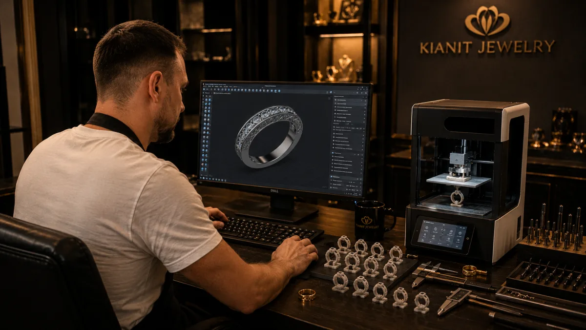 Projektant KiANIT przy oprogramowaniu CAD i drukarce 3D