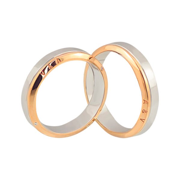 KIANIT JEWELRY - obrączki ślubne z białego i czerwonego złota