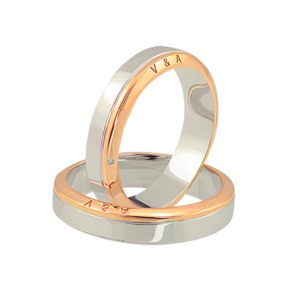 KIANIT JEWELRY - obrączki ślubne z białego i czerwonego złota