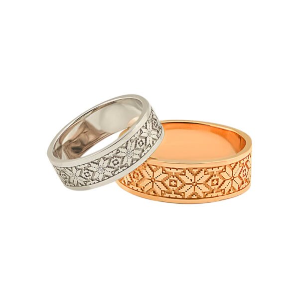 KIANIT JEWELRY - Red and white gold wedding rings