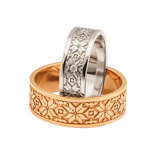 KIANIT JEWELRY - Red and white gold wedding rings