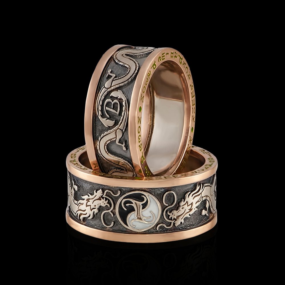 KIANIT JEWELRY - red and white gold wedding rings