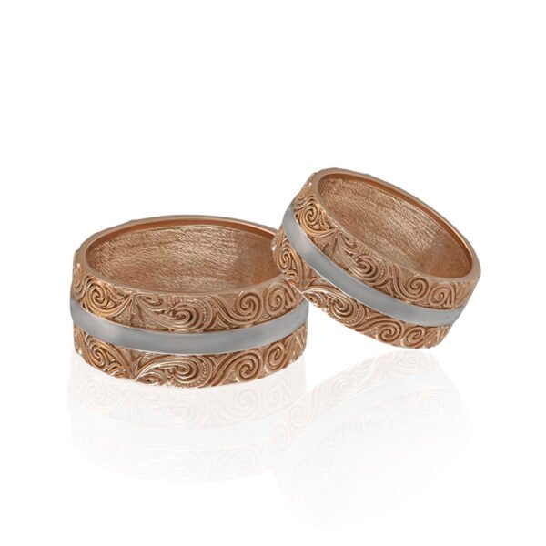 KIANIT JEWELRY - Red and white gold wedding rings