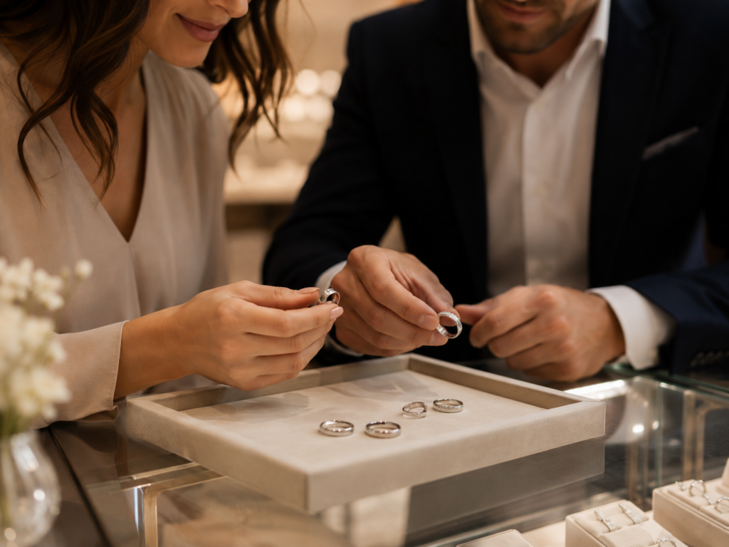  White Gold Wedding Rings: understated classics for your couple